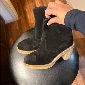 Stylish Black Suede Ankle Boots